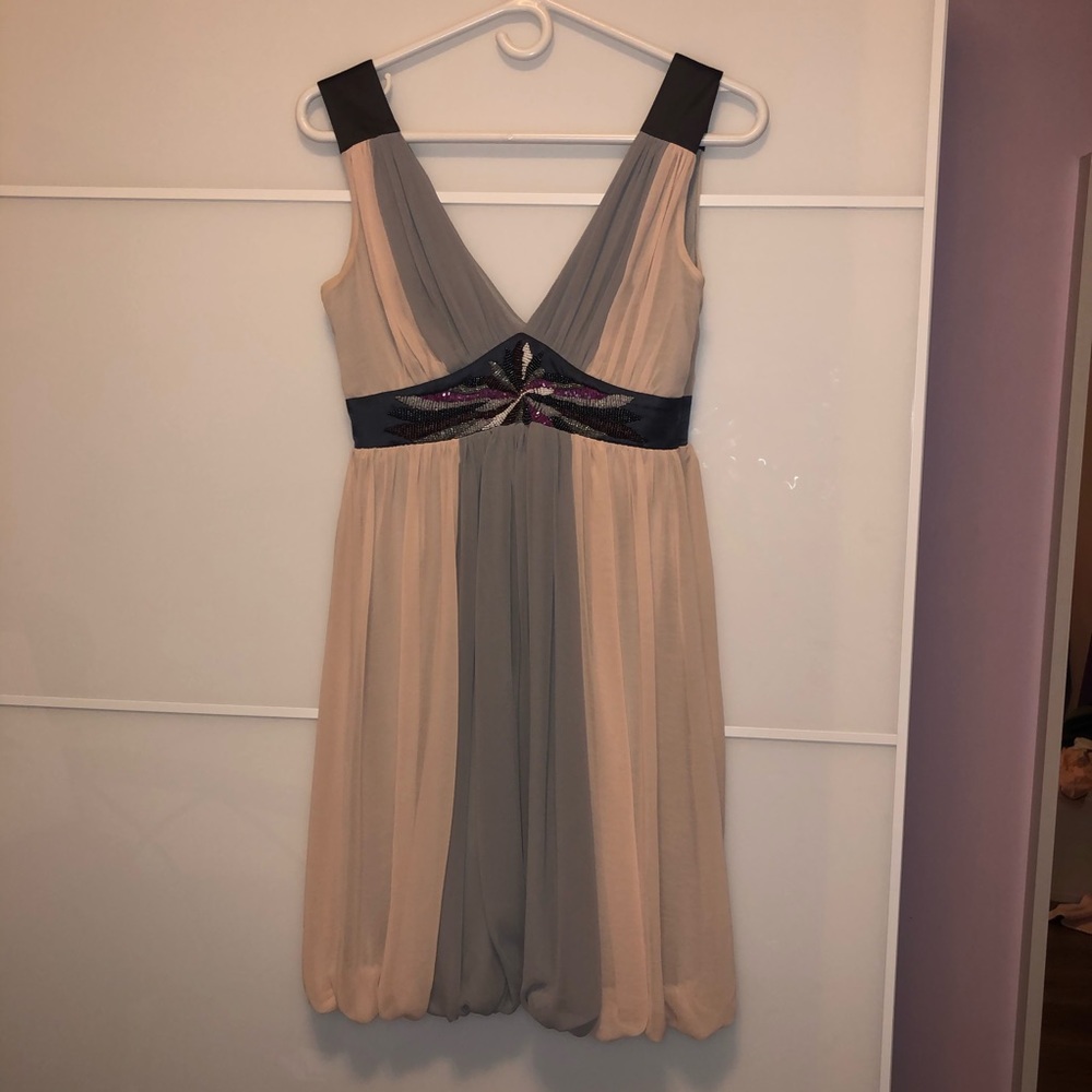 Lipsy London Pink and Grey Beaded dress